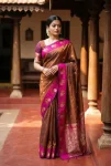 3RICH LOOK SOFT SILK ZARI WORK COPPER & SILVER FANCY BUTTI WITH SATIN BORDER WORK SAREE WITH UNSTITCHED BLOUSE FESTIVE WEAR WHOLESALE PRICE ETHNIC GARMENT (31).jpg.webp
