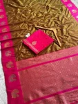 3RICH LOOK SOFT SILK ZARI WORK COPPER & SILVER FANCY BUTTI WITH SATIN BORDER WORK SAREE WITH UNSTITCHED BLOUSE FESTIVE WEAR WHOLESALE PRICE ETHNIC GARMENT (31).jpg.webp