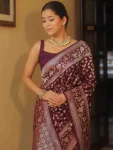 3TRENDING LICHI SILK RICH PALLU & JACQUARD WORK SAREE WITH UNSTITCHED BLOUSE FESTIVE WEAR WHOLESALE PRICE ETHNIC GARMENT (5)