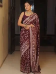 3TRENDING LICHI SILK RICH PALLU & JACQUARD WORK SAREE WITH UNSTITCHED BLOUSE FESTIVE WEAR WHOLESALE PRICE ETHNIC GARMENT (5)