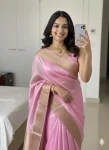 3TRENDING SPACE SILK ZARI BORDER WEAVING WITH RICH ZARI PALLU WORK SAREE WITH UNSTITCHED BLOUSE FESTIVE WEAR WHOLESALE PRICE ETHNIC GARMENT (2)