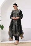 ATTRACTIVE JIMMY CHOO EMBROIDERY AND SEQUENCE WORK TOP BOTTOM WITH DUPATTA BLACK