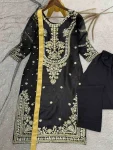 41ATTRACTIVE SILK EMBROIDERY AND SEQUENCE WORK TOP BOTTOM WITH DUPATTA FESTIVE WEAR WHOLESALE PRICE ETHNIC GARMENT (16)
