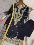 41ATTRACTIVE SILK EMBROIDERY AND SEQUENCE WORK TOP BOTTOM WITH DUPATTA FESTIVE WEAR WHOLESALE PRICE ETHNIC GARMENT (16)