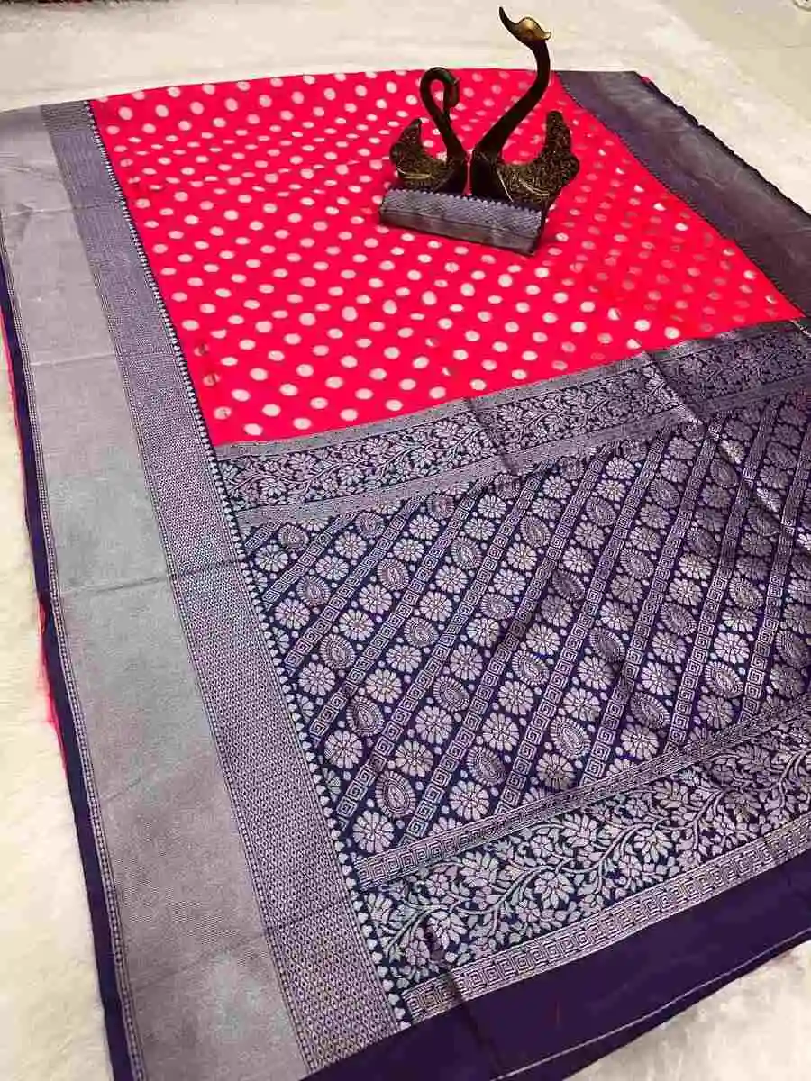 46NEW ARRIVAL LICHI SILK BANARASI WEAVING WORK SAREE WITH UNSTITCHED BLOUSE FESTIVE WEAR WHOLESALE PRICE ETHNIC GARMENT (8)