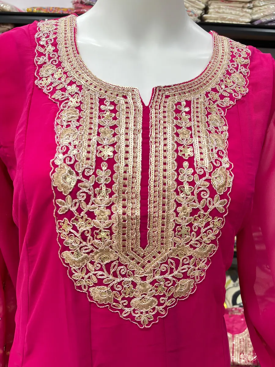 46RICH LOOK GEORGETTE EMBROIDERY WORK ANARAKALI BOTTOM WITH DUPATTA FESTIVE WEAR WHOLESALE PRICE ETHNIC GARMENT (4)