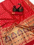 4FANCY PAITHANI SILK ZARI WEAVING WORK SAREE WITH UNSTITCHED BLOUSE FESTIVE WEAR WHOLESALE PRICE ETHNIC GARMENT (4)