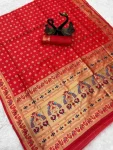 4FANCY PAITHANI SILK ZARI WEAVING WORK SAREE WITH UNSTITCHED BLOUSE FESTIVE WEAR WHOLESALE PRICE ETHNIC GARMENT (4)