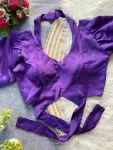 MODERN MALAI SATIN PLAIN STITCHED BLOUSE PURPLE