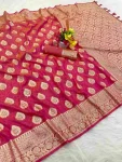 NEW ARRIVAL BANARASI SILK GOLDEN ZARI BUTTI WEAVING WORK SAREE WITH UNSTITCHED BLOUSE RANI