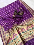 5FANCY PAITHANI SILK ZARI WEAVING WORK SAREE WITH UNSTITCHED BLOUSE FESTIVE WEAR WHOLESALE PRICE ETHNIC GARMENT (16)