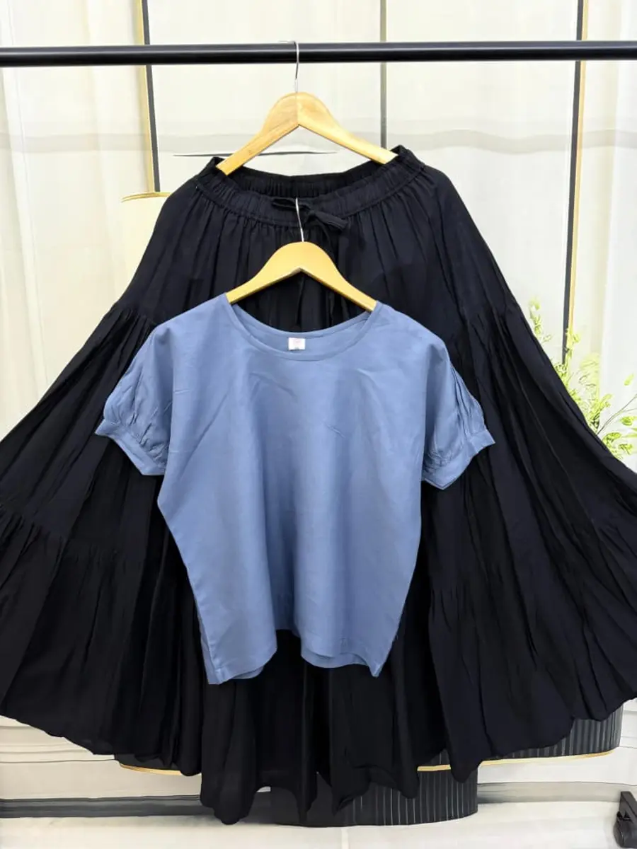 5NEW ARRIVAL RAYON PLAIN TOP WITH LAYER SKIRT DAILY WEAR WHOLESALE PRICE ETHNIC GARMENT (16)