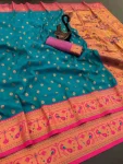 RICH LOOK PAITHANI SILK ZARI WEAVING WORK SAREE WITH UNSTITCHED BLOUSE MORPICH