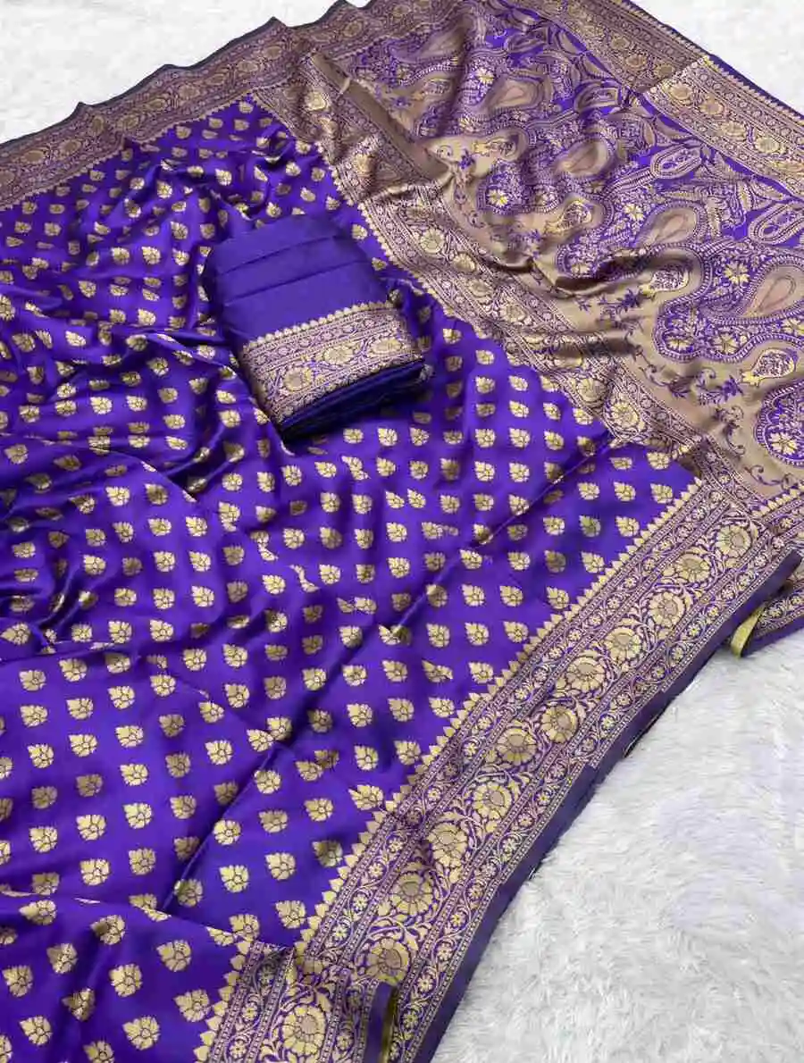5TRENDING LICHI SILK RICH PALLU & JACQUARD WORK SAREE WITH UNSTITCHED BLOUSE DAILY WEAR WHOLESALE PRICE ETHNIC GARMENT (6)