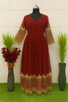 6NEW ARRIVAL GEORGETTE MULTI SEQUENCE WORK GOWN WITH DUPATTA FESTIVE WEAR WHOLESALE PRICE ETHNIC GARMENT (22)