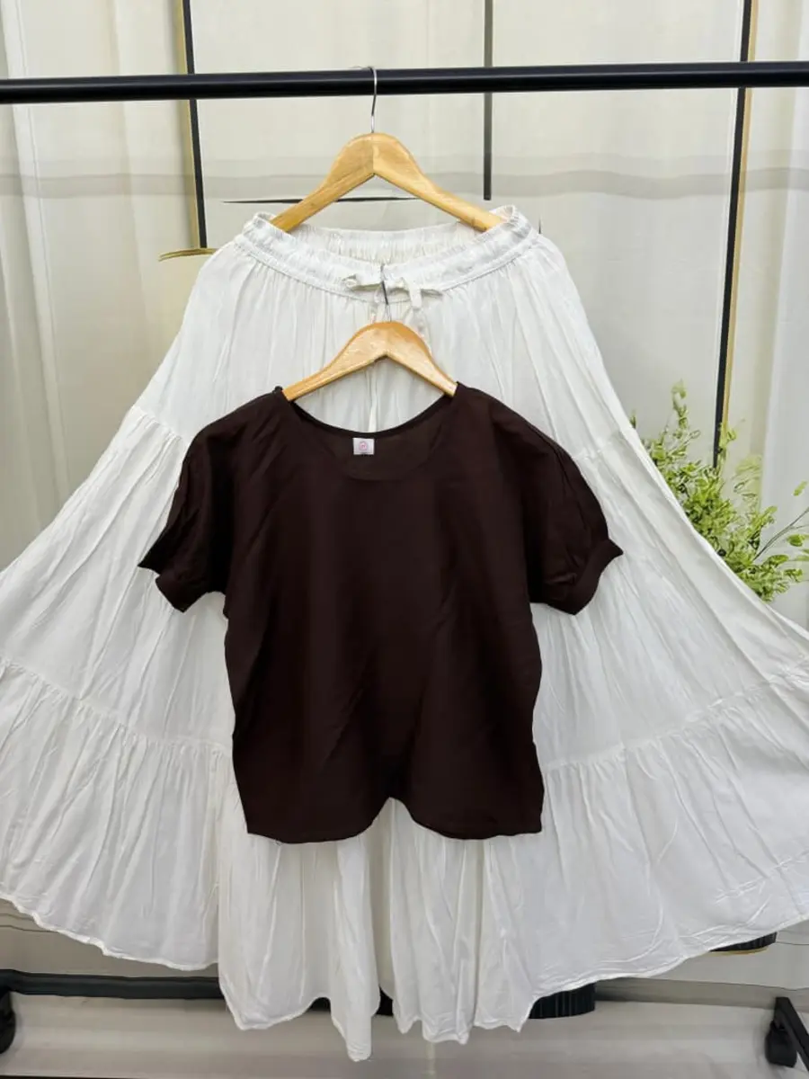 6NEW ARRIVAL RAYON PLAIN TOP WITH LAYER SKIRT DAILY WEAR WHOLESALE PRICE ETHNIC GARMENT (15)