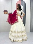 7RICH LOOK CHINON EMBROIDERY SEQUENCE WORK LEHENGA CHOLI WITH DUPATTA WEDDING WEAR WHOLESALE PRICE ETHNIC GARMENT (21)