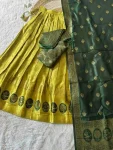 7RICH LOOK KANJIVARAM SILK ZARI WEAVING WORK STITCHED LEHENGA UNSTITCHED CHOLI WITH DUPATTA FESTIVE WEAR WHOLESALE PRICE ETHNIC GARMENT (7)