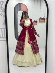 8DESIGNER SHIMMER COSMOS PLAIN LEHENGA CHOLI WITH THREAD AND SEQUENCE WORK SHRUG WEDDING WEAR WHOLESALE PRICE ETHNIC GARMENT (22)