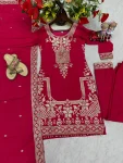 8FANCY CHINON EMBROIDERY THREAD & SEQUENCE WORK TOP BOTTOM WITH DUPATTA FESTIVE WEAR WHOLESALE PRICE ETHNIC GARMENT (5)