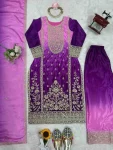 8RICH LOOK CHINON SILK CODING DORI WITH SEQUENCE THREAD WORK TOP PALAZZO WITH DUPATTA FESTIVE WEAR WHOLESALE PRICE ETHNIC GARMENT (21)