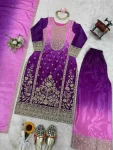 8RICH LOOK CHINON SILK CODING DORI WITH SEQUENCE THREAD WORK TOP PALAZZO WITH DUPATTA FESTIVE WEAR WHOLESALE PRICE ETHNIC GARMENT (21)