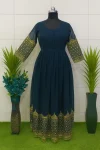 9NEW ARRIVAL GEORGETTE MULTI SEQUENCE WORK GOWN WITH DUPATTA FESTIVE WEAR WHOLESALE PRICE ETHNIC GARMENT (8)
