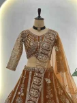 AATRACTIVE BUTTURFLY NET SEQUENCE AND CODING EMBROIDERY WORK LEHENGA CHOLI WITH DUPATTA WEDDING WEAR WHOLESALE PRICE ETHNIC GARMENT (4)