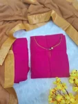 ATTRACTIVE CHANDERI SILK BANARASI LACE WORK TOP BOTTOM WITH DUPATTA SET OFFICE WEAR WHOLESALE PRICE ETHNIC GARMENT (6)