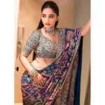 ATTRACTIVE CHINON SILK DIGITAL PRINT WITH MIRROR WORK SAREE WITH UNSTITCHED BLOUSE FESTIVE WEAR WHOLESALE PRICE ETHNIC GARMENT (1)