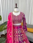 ATTRACTIVE GEORGETTE THREAD WITH SEQUENCE EMBROIDERY WORK LEHENGA CHOLI WITH DUPATTA WEDDING WEAR WHOLESALE PRICE ETHNIC GARMENT (11)