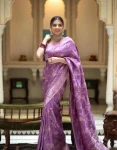 ATTRACTIVE LICHI SILK JACQUARD WORK SAREE WITH UNSTITCHED BLOUSE FESTIVE WEAR WHOLESALE PRICE ETHNIC GARMENT (27)