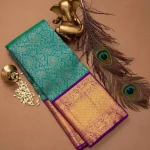 ATTRACTIVE LICHI SILK JACQUARD WORK SAREE WITH UNSTITCHED BLOUSE RAMA