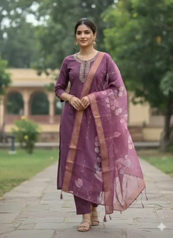 ATTRACTIVE RAYON SEQUENCE CODING EMBROIDERY WORK TOP BOTTOM WITH DUPATTA WINE