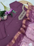 ATTRACTIVE RAYON SEQUENCE CODING EMBROIDERY WORK TOP BOTTOM WITH DUPATTA FESTIVE WEAR WHOLESALE PRICE ETHNIC GARMENT (4)
