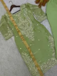 ATTRACTIVE SILK EMBROIDERY AND SEQUENCE WORK TOP BOTTOM WITH DUPATTA FESTIVE WEAR WHOLESALE PRICE ETHNIC GARMENT (16)