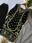 ATTRACTIVE VELVET EMBROIDERY WORK TOP PALAZZO WITH DUPATTA FESTIVE WEAR WHOLESALE PRICE ETHNIC GARMENT (3)