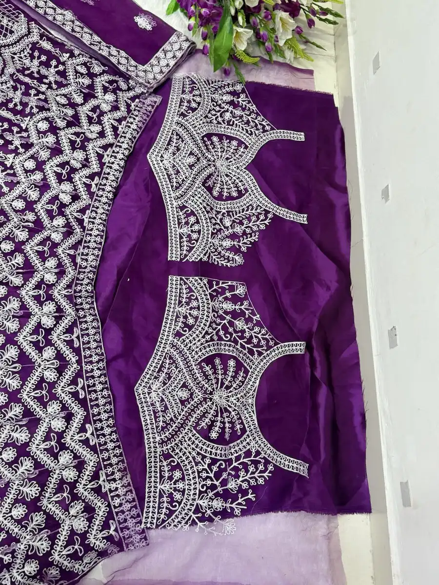 DESIGNER BUTTERFLY NET CHAIN WORK LEHENGA CHOLI WITH DUPATTA WEDDING WEAR WHOLESALE PRICE ETHNIC GARMENT (7)