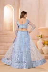 DESIGNER BUTTERFLY NET SEQUENCE AND CODING EMBROIDERY WORK LEHENGA CHOLI WITH DUPATTA RECEPTION WEAR WHOLESALE PRICE ETHNIC GARMENT (2)