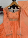 DESIGNER CHINON CODING WITH SEQUENCE WITH REAL MIRROR WORK GOWN BOTTOM WITH DUPATTA FESTIVE WEAR WHOLESALE PRICE ETHNIC GARMENT (2)