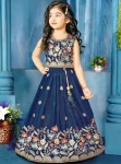 DESIGNER CHINON SILK EMBROIDERY SEQUENCE WORK LEHENGA CHOLI WITH DUPATTA BLUE