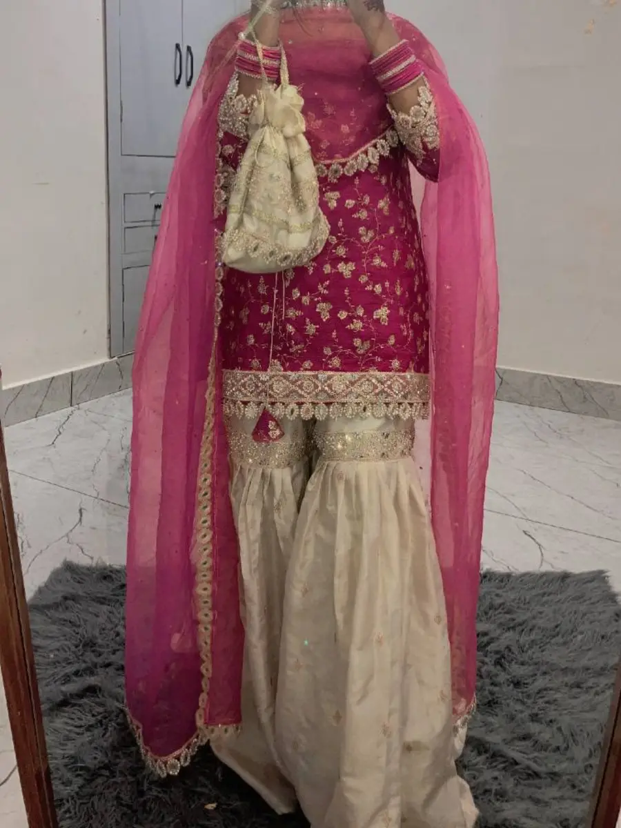 DESIGNER CRUNCHY SILK EMBROIDERY SEQUENCE WORK TOP SHARARA WITH DUPATTA FESTIVE WEAR WHOLESALE PRICE ETHNIC GARMENT (8)