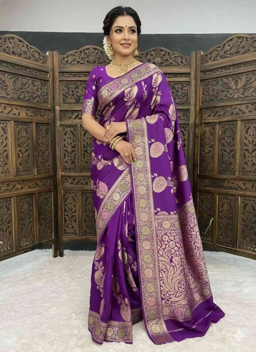DESIGNER DOLA SILK ZARI MEENAKARI WOVEN PALLU WITH HEAVY WOVEN BORDER WORK SAREE WITH UNSTITCHED BLOUSE FESTIVE WEAR WHOLESALE PRICE ETHNIC GARMENT (10).webp