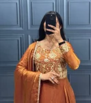 DESIGNER FENDY SILK EMBROIDERY SEQUENCE WORK GOWN WITH DUPATTA FESTIVE WEAR WHOLESALE PRICE ETHNIC GARMENT (7)