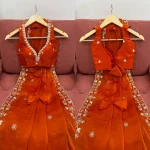 DESIGNER FENDY SILK THREAD & SEQUENCE EMBROIDERY WORK SAREE WITH UNSTITCHED BLOUSE WEDDING WEAR WHOLESALE PRICE ETHNIC GARMENT (2)