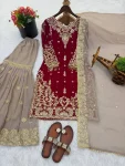 DESIGNER GEORGETTE EMBROIDERY CODING DORI-SEQUENCE AND DIAMOND WITH RIVET MOTI WORK TOP SHARARA WITH DUPATTA FESTIVE WEAR WHOLESALE PRICE ETHNIC GARMENT (3).webp