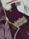 DESIGNER GEORGETTE EMBROIDERY SEQUENCE AND CUT WORK TOP PALAZZO WITH DUPATTA FESTIVE WEAR WHOLESALE PRICE ETHNIC GARMENT (3)