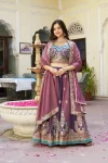 DESIGNER GEORGETTE EMBROIDERY SEQUENCE & THREAD WORK LEHENGA CHOLI WITH DUPATTA PURPLE