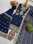 DESIGNER GEORGETTE EMBROIDERY SEQUENCE WORK TOP SHARARA WITH DUPATTA FESTIVE WEAR WHOLESALE PRICE ETHNIC GARMENT (1)