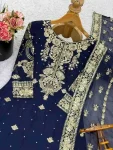 DESIGNER GEORGETTE EMBROIDERY SEQUENCE WORK TOP SHARARA WITH DUPATTA FESTIVE WEAR WHOLESALE PRICE ETHNIC GARMENT (1)